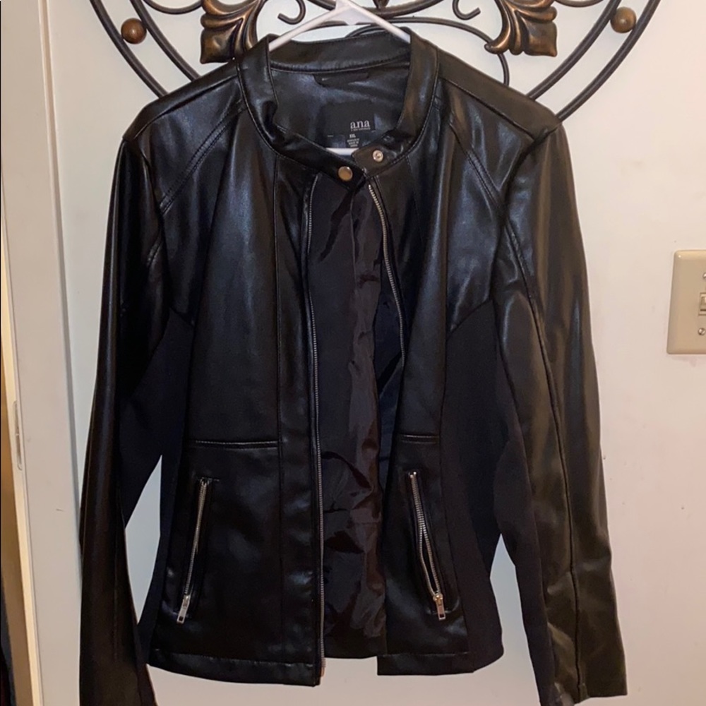 Black faux leather jacket
